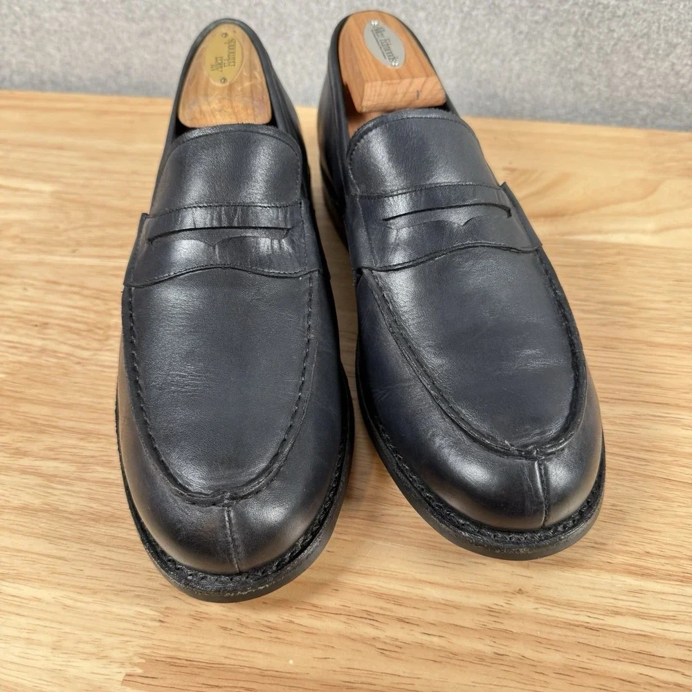 Frye loafers mens 8 navy blue penny slip on leather shoes
